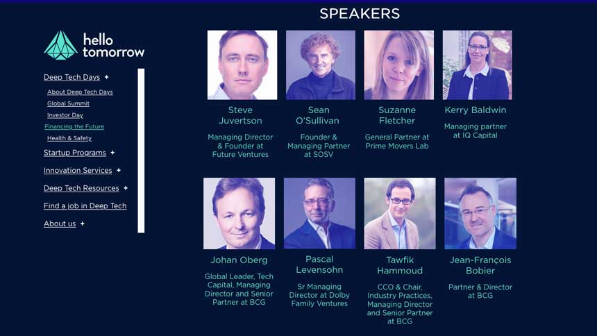 Hello Tomorrow Conference – Financing the Future